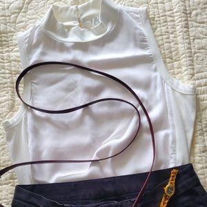 allison joy high neck loose ribbed detail tank top xs